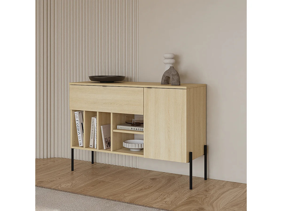 Buffet 1 porte 1 tiroir Lucilla Bois