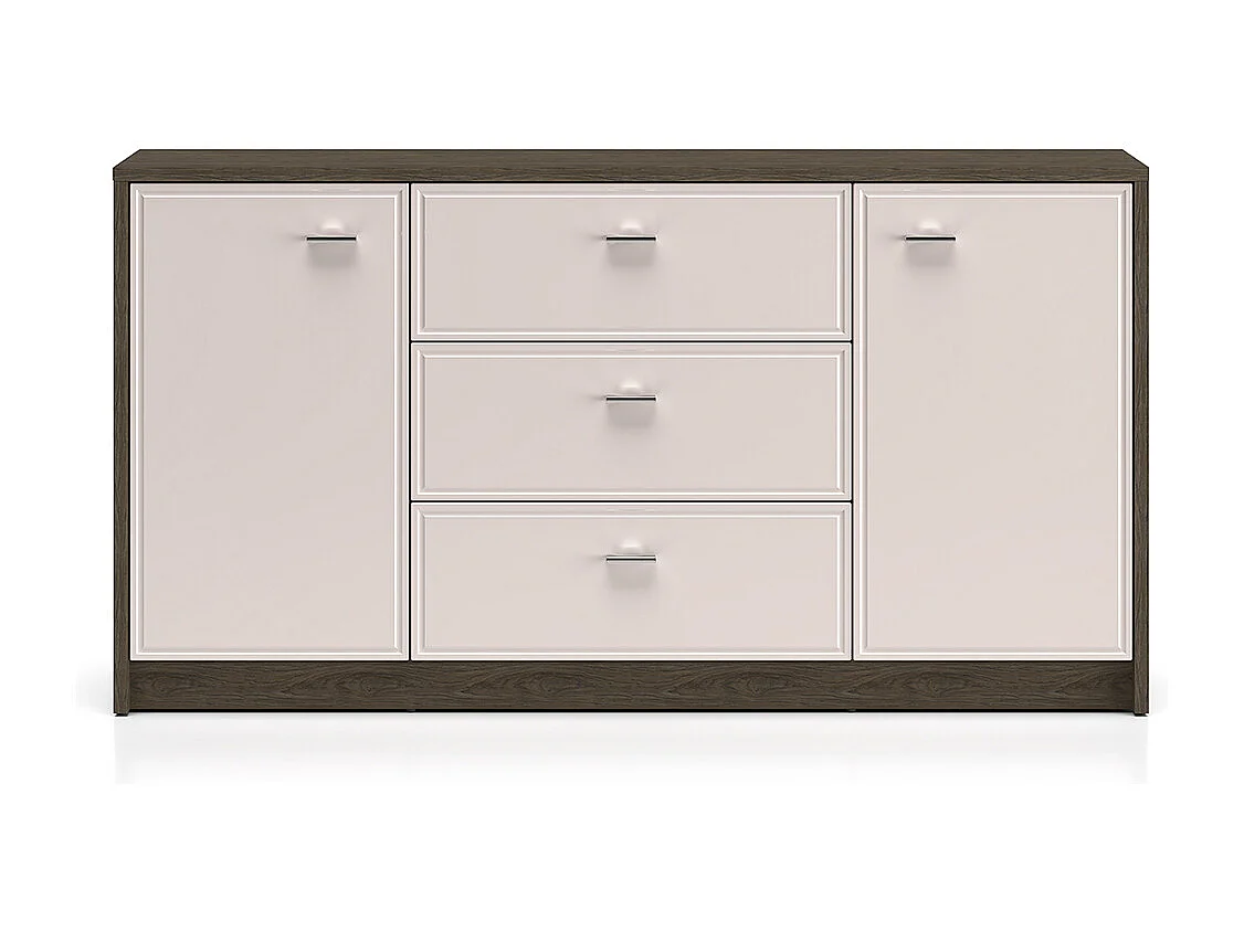 Buffet 2 portes 3 tiroirs Kaius Cachemire et Bois foncé