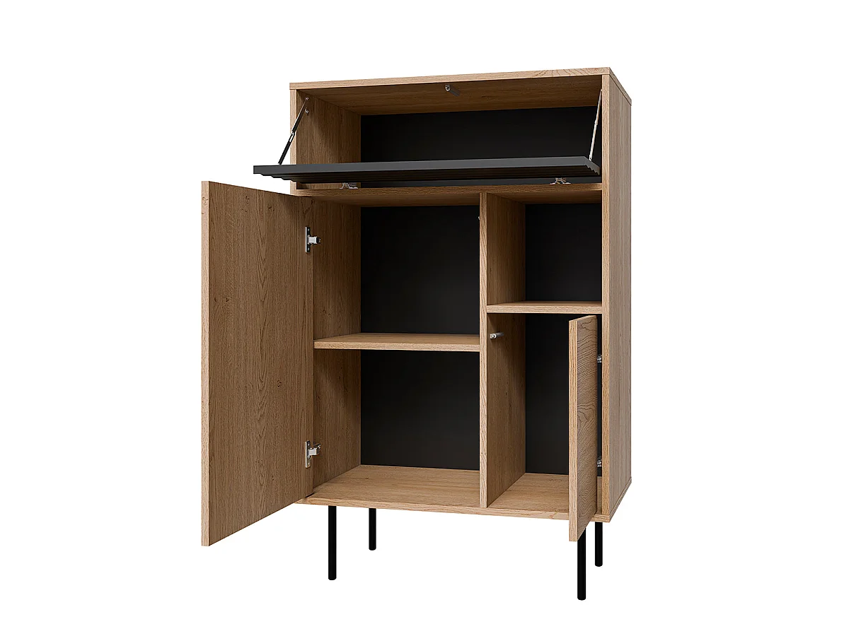 Astra Highboard i træ og sort med 3 døre