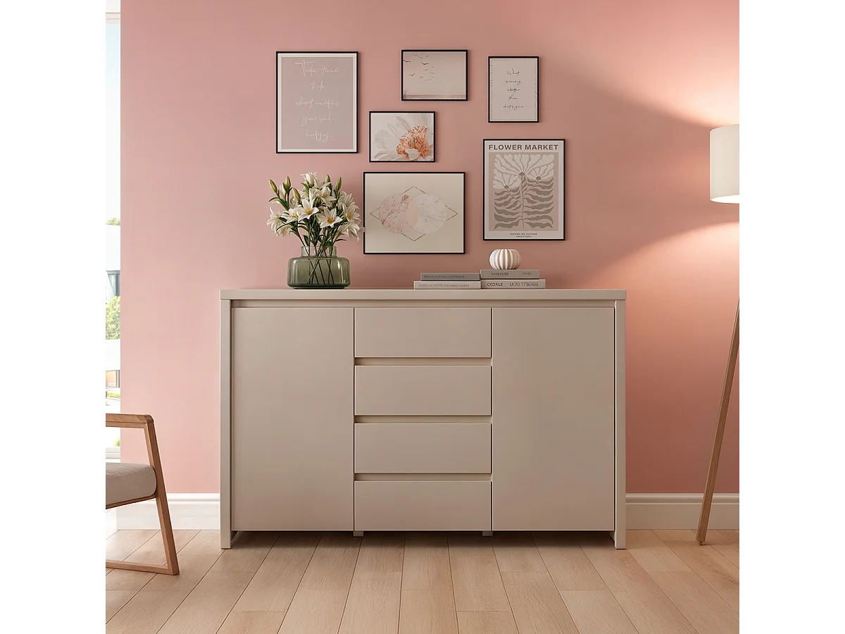 Buffet 2 portes 4 tiroirs Soren Cachemire