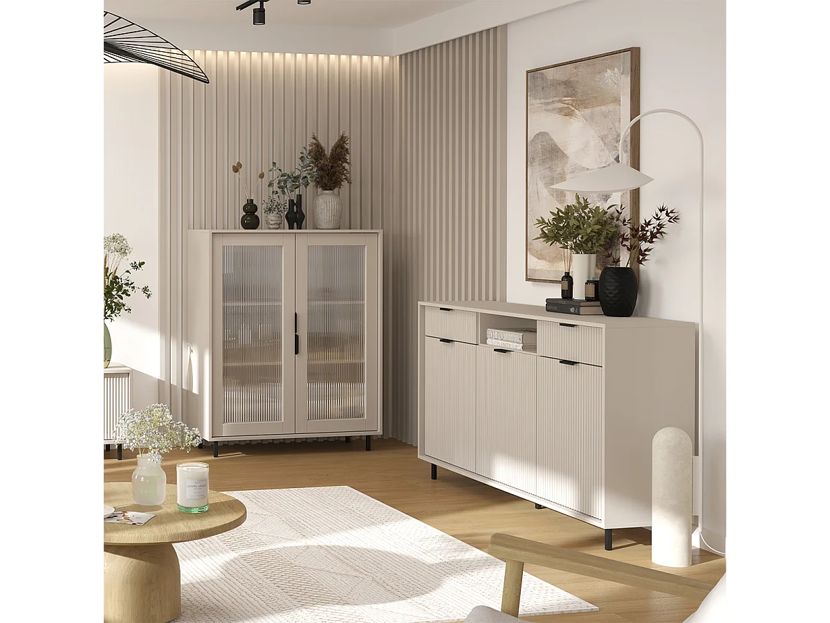 Buffet 3 portes 2 tiroirs Soly Cachemire
