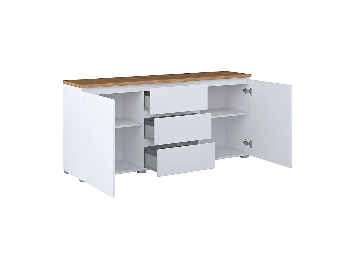 Liko White and Wood 2-door 3-drawer sideboard