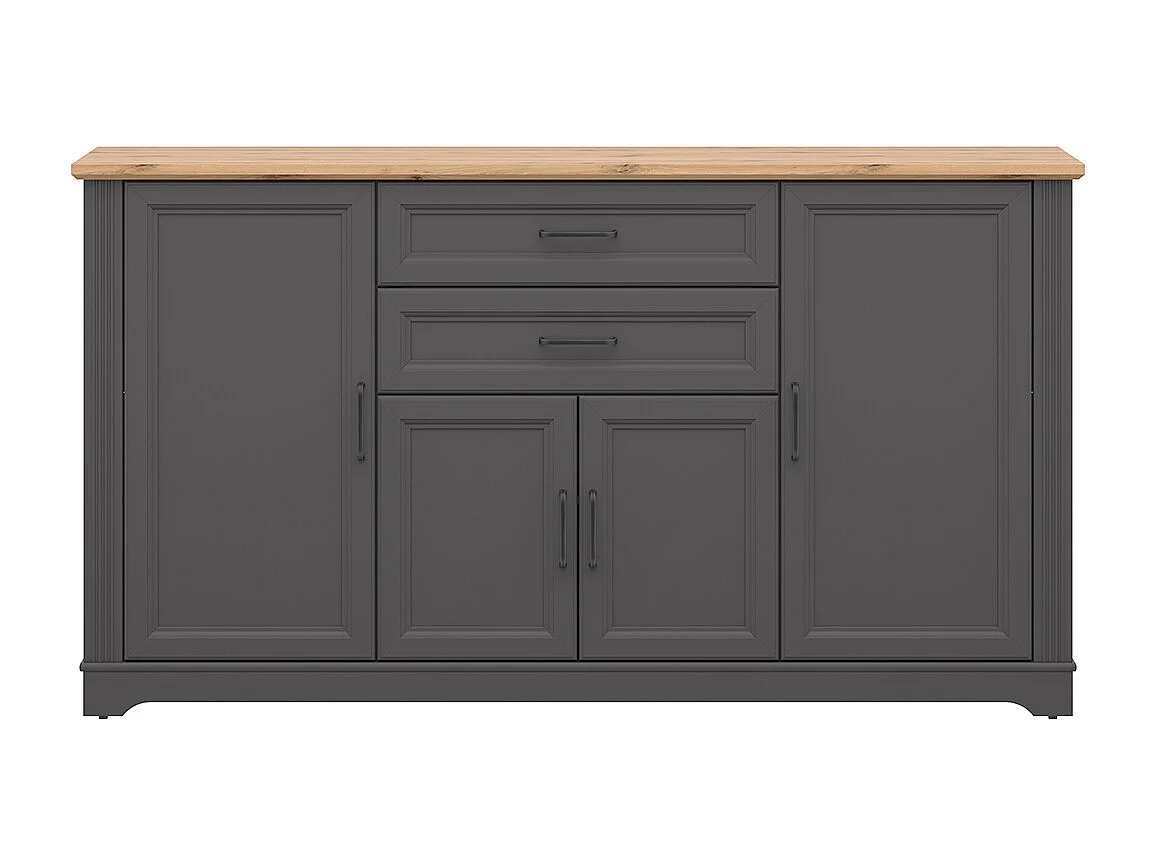 Anrichte mit 4 Türen und 2 Schubladen Charlie Gris Anthracite