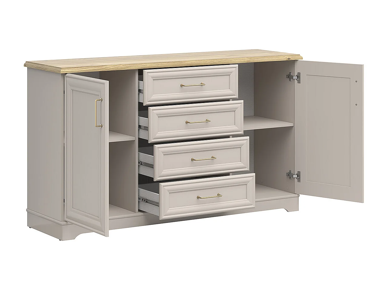 Buffet 2 portes 4 tiroirs Perle Cachemire