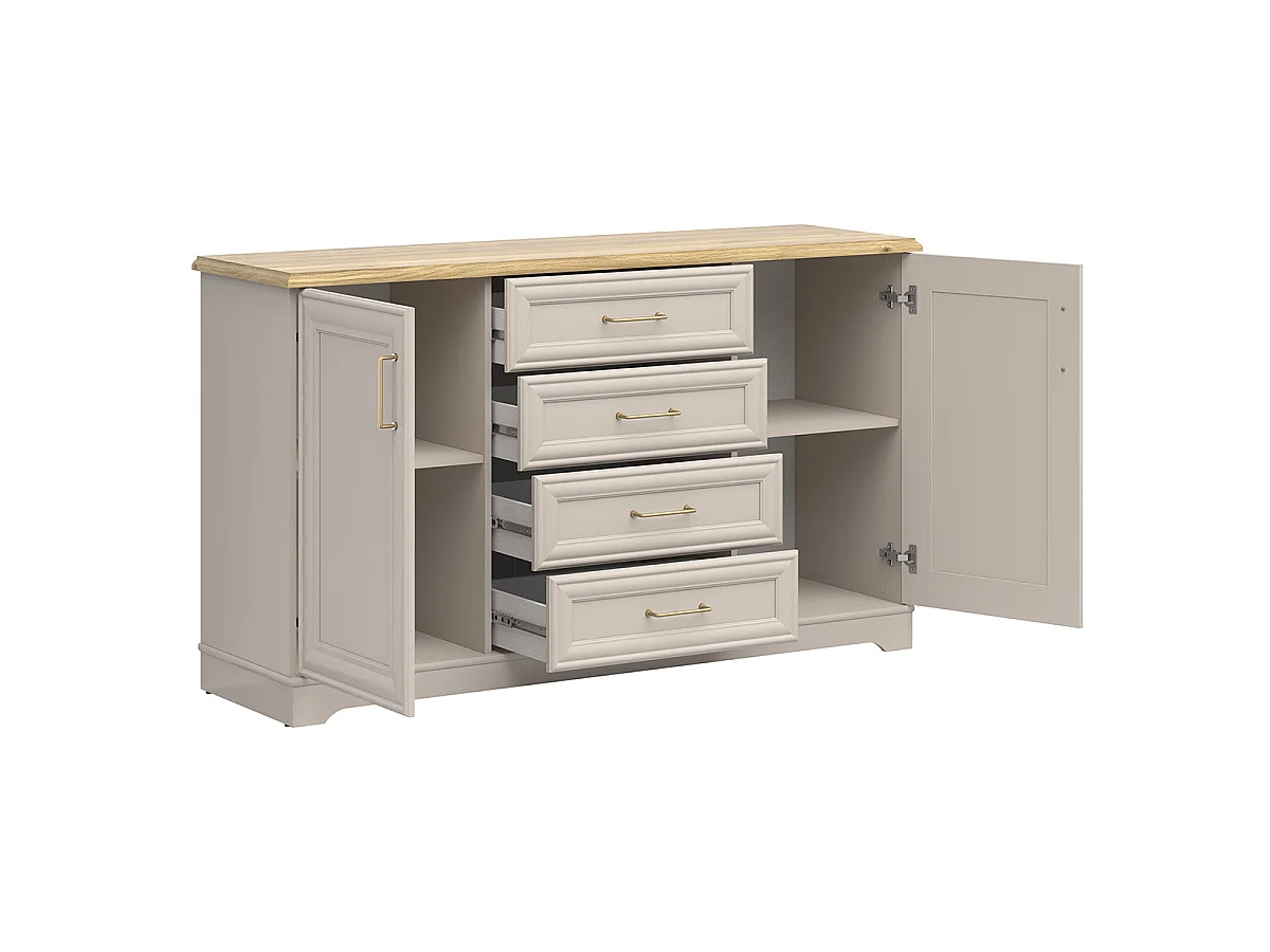 2-door sideboard 4 drawers Perle Cachemire