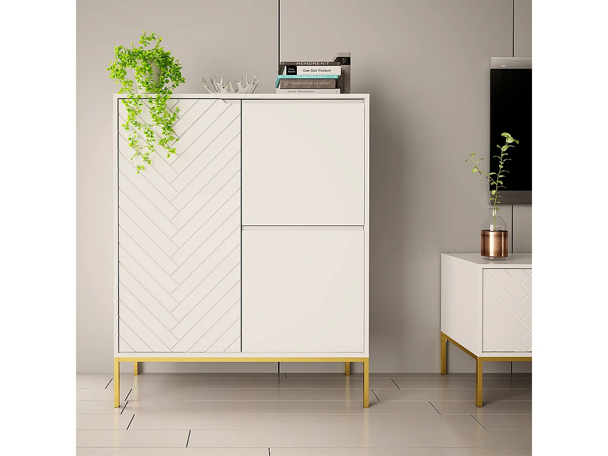 Buffet haut 3 portes Daria Blanc