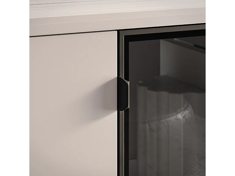 Buffet 2 portes 3 tiroirs Paige Cachemire et Noir