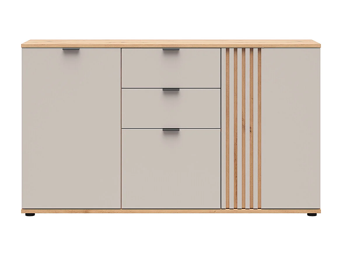 Buffet 3 portes 2 tiroirs Ezra Cachemire et Bois