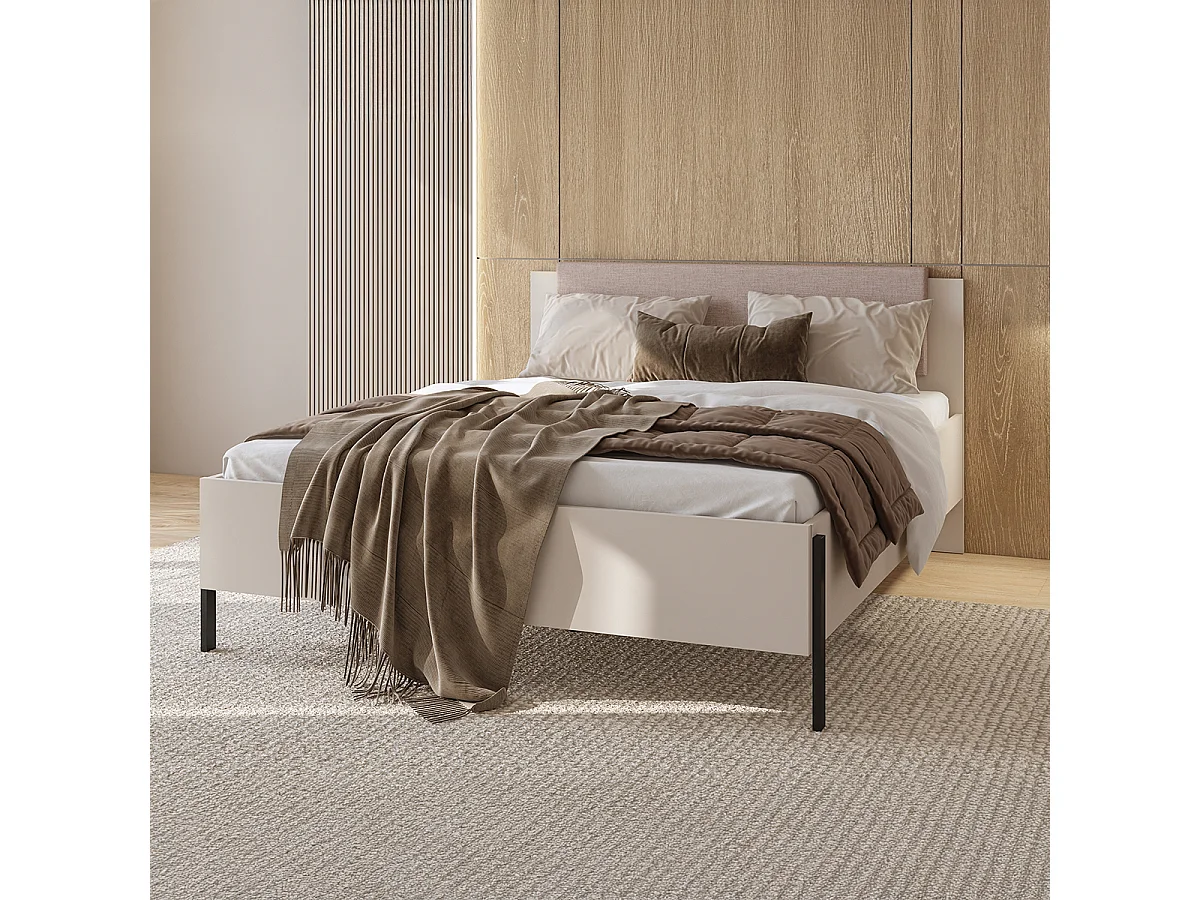 Lit 160x200 sommier inclus Bérénice Cachemire