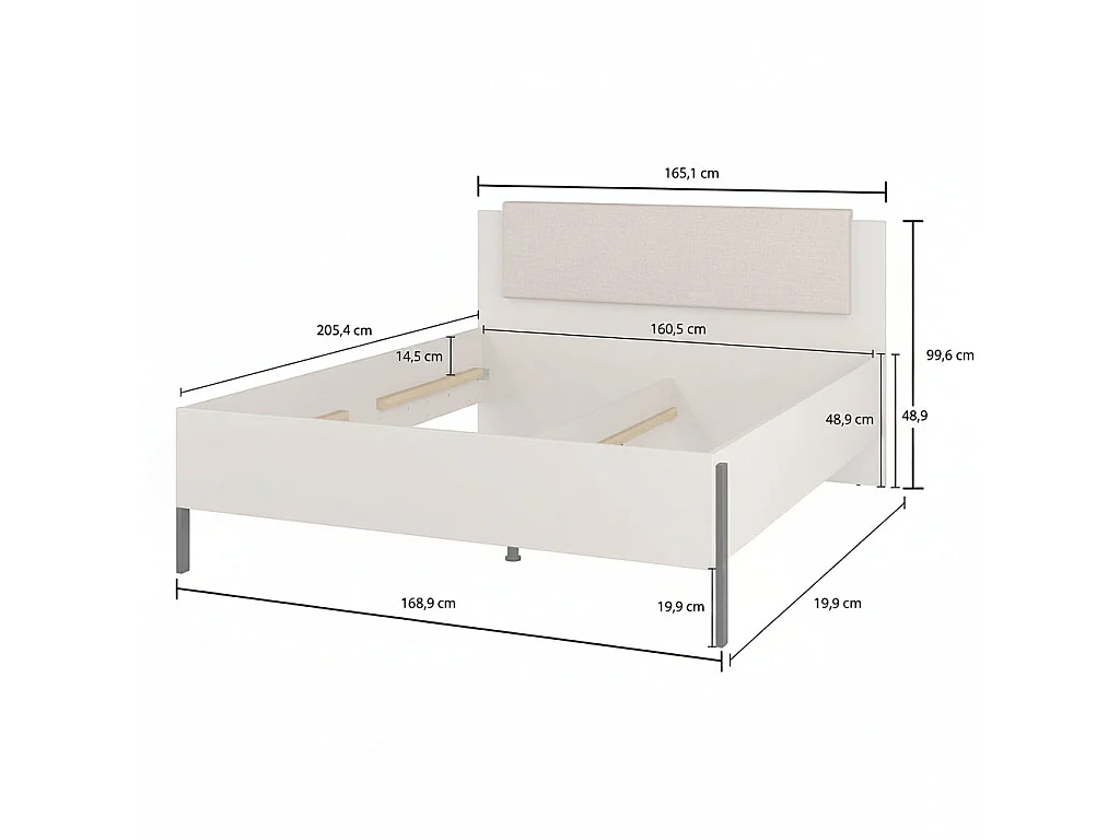 Bed 160x200 including box spring Bérénice Cachemire
