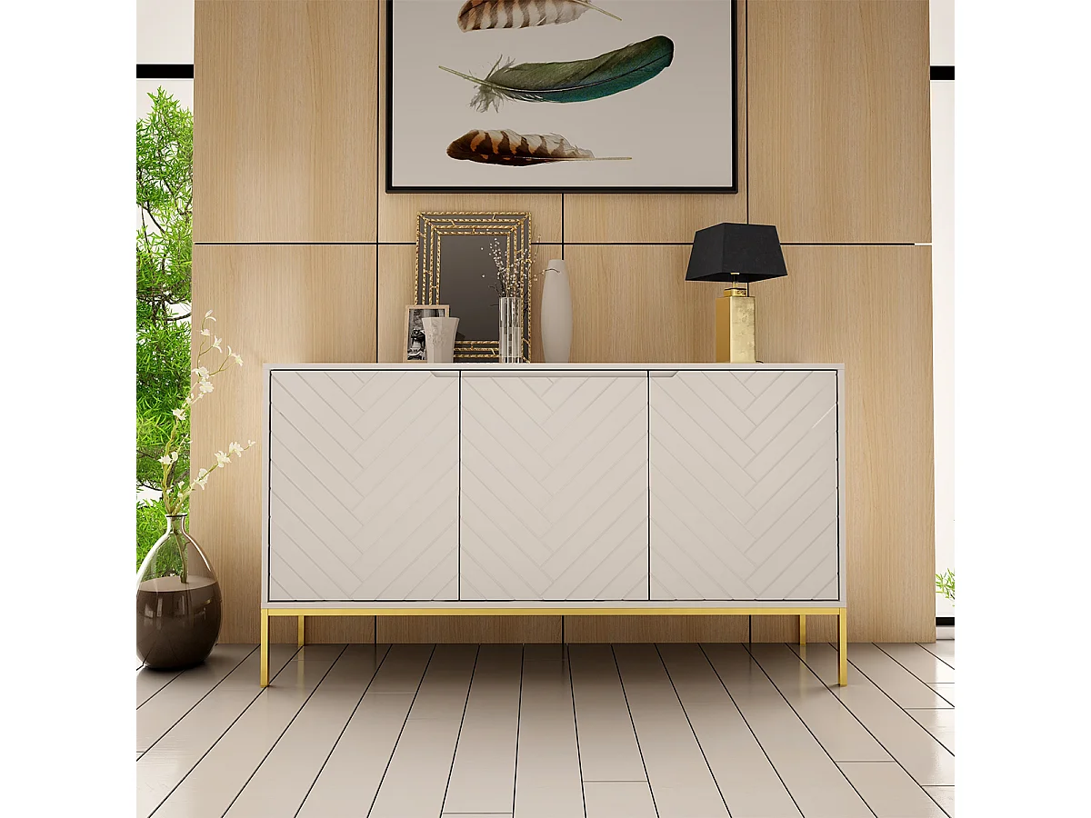 Aparador 3 portas Daria branco 103cm