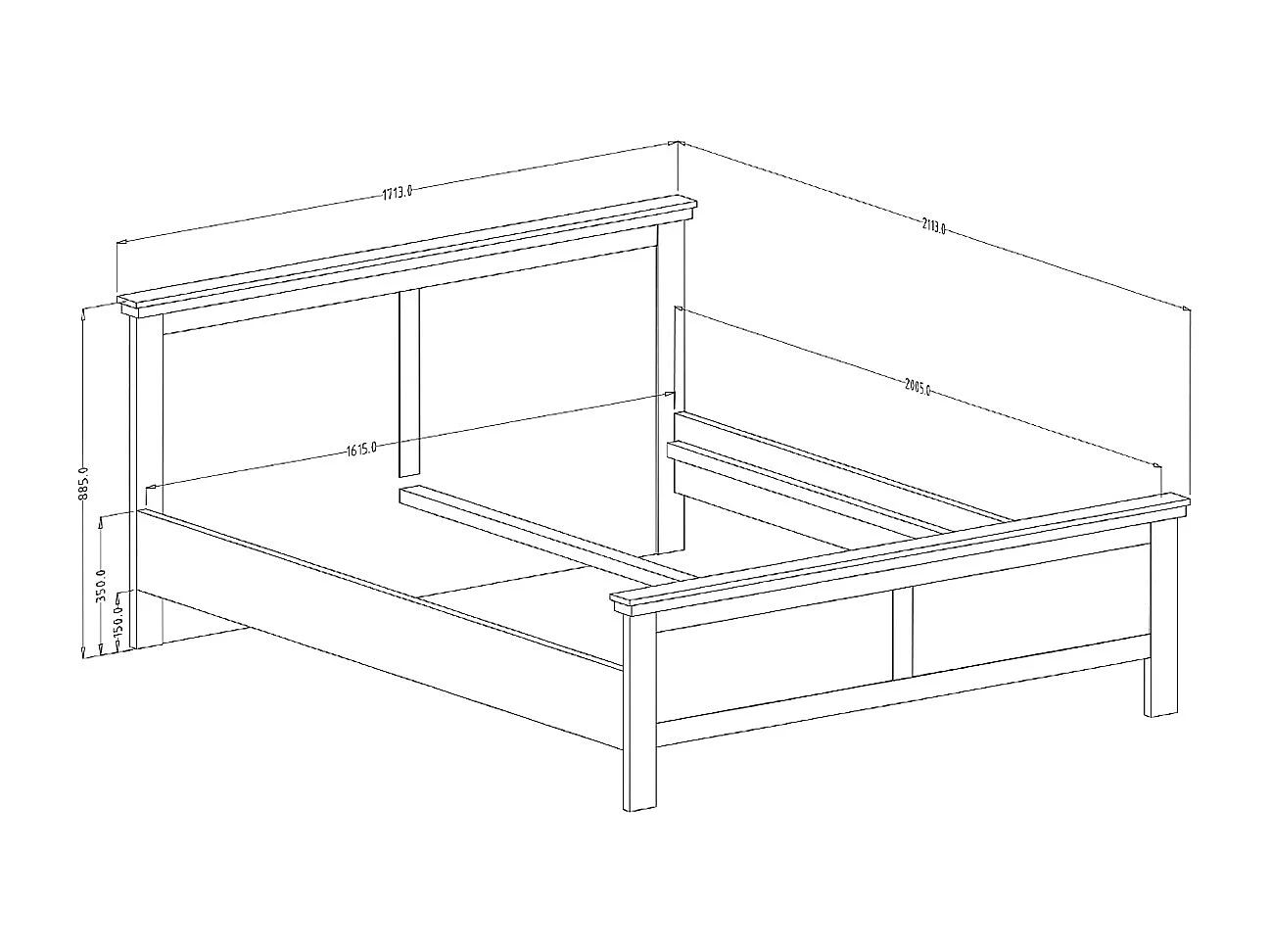 Lit 160x200 sommier inclus Martin Vert et Bois