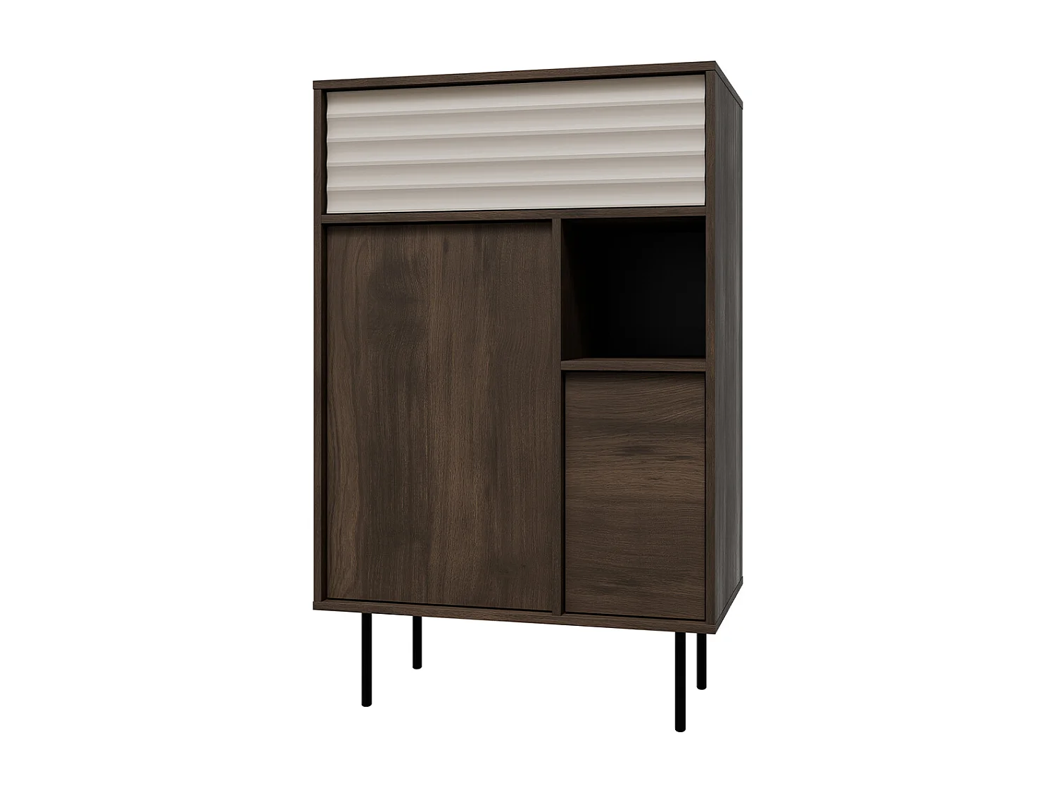 Buffet haut 3 portes Astra Bois foncé et Cachemire