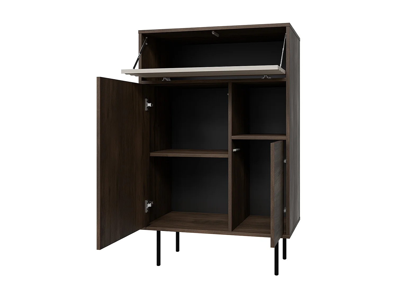 Buffet haut 3 portes Astra Bois foncé et Cachemire