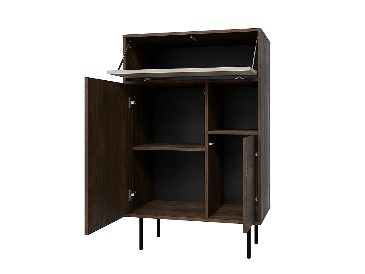 Astra 3-dørs highboard Mørkt træ og kashmir