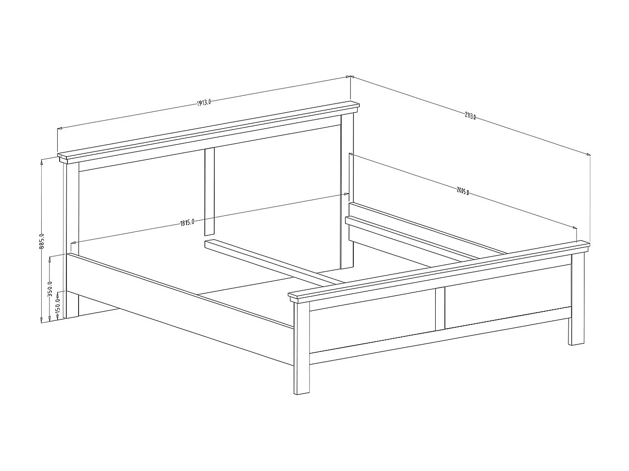 Lit 180x200 sommier inclus Martin Vert et Bois