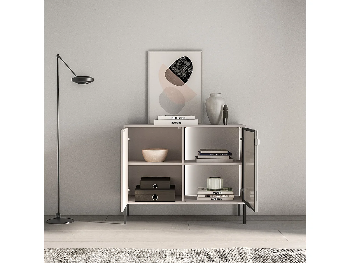 Buffet 2 portes Paige Cachemire et Noir