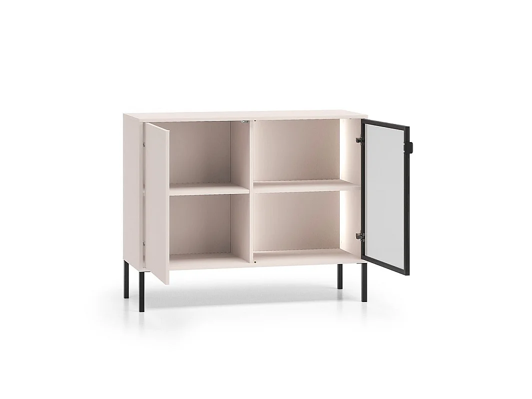 Paige Cashmere y Negro Aparador de 2 puertas