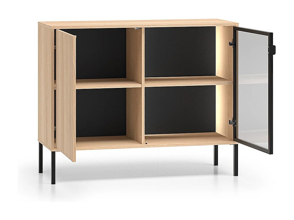 Buffet 2 portes Paige Bois et Noir