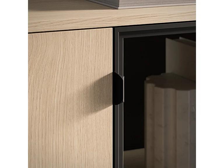 Buffet 2 portes Paige Bois et Noir