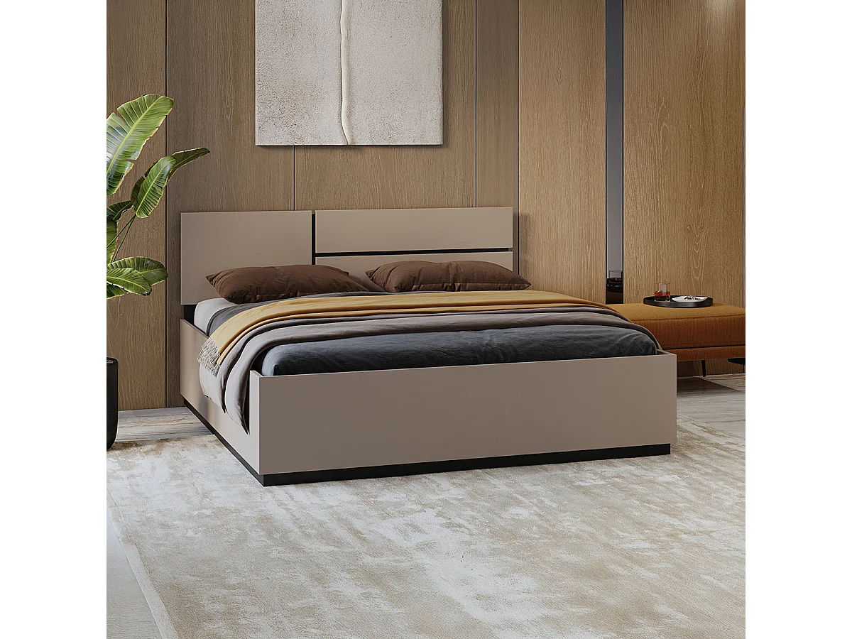 Cama de casal com base Lilia toupeira 160x200