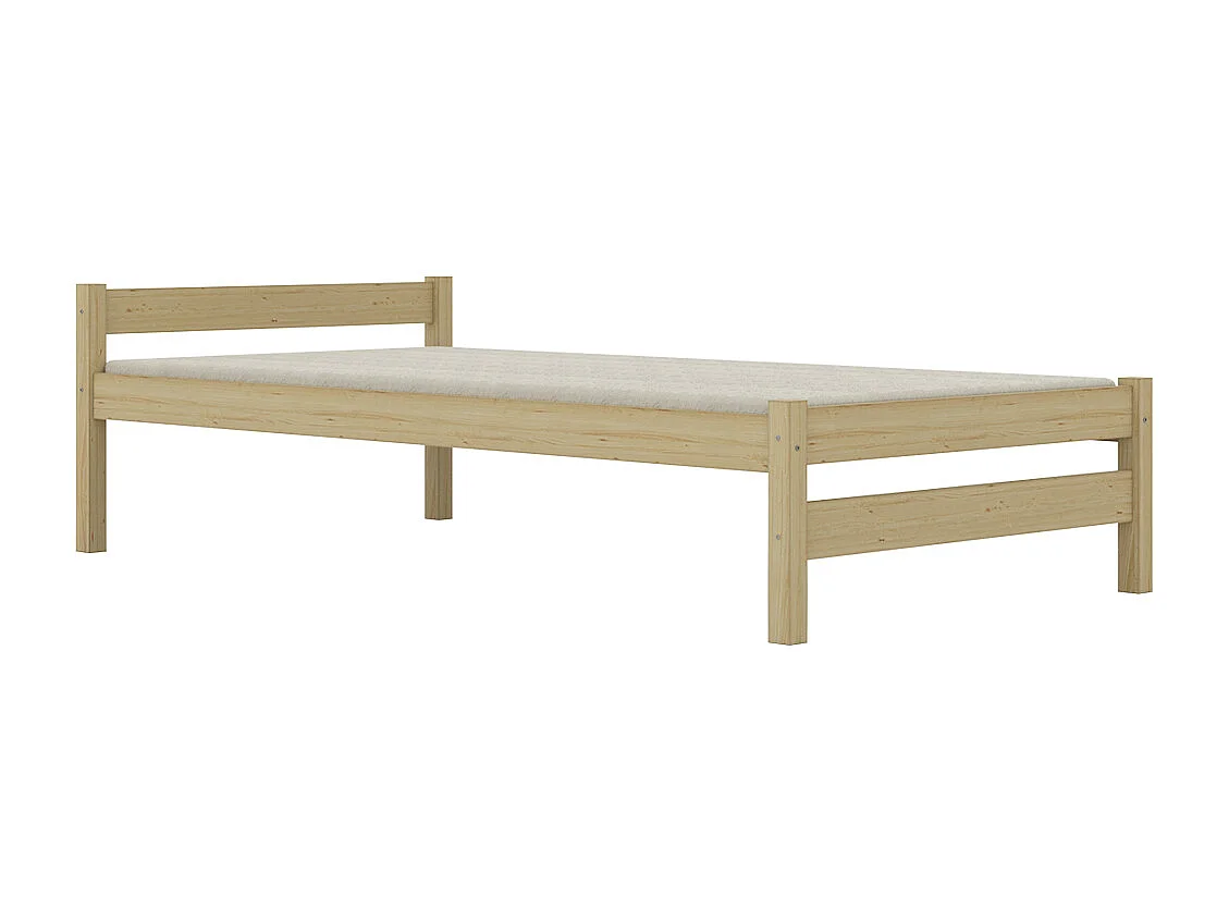 Lit 90x200 sommier et matelas inclus Axel Bois