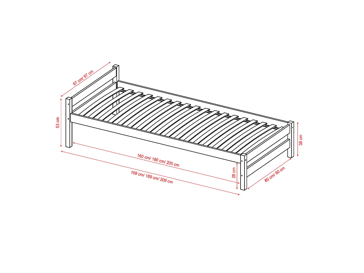 Lit 90x200 sommier et matelas inclus Kocot Kids Axel Bois