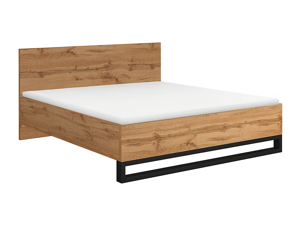 Cama Eden Madera y Negro 160x200 incluido somier