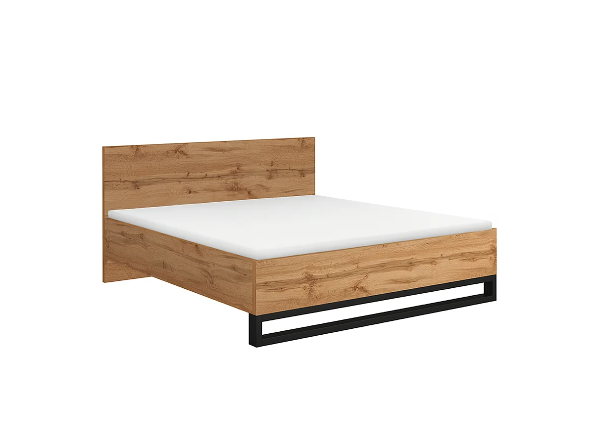 Eden Wood and Black Bed 160x200 including box spring