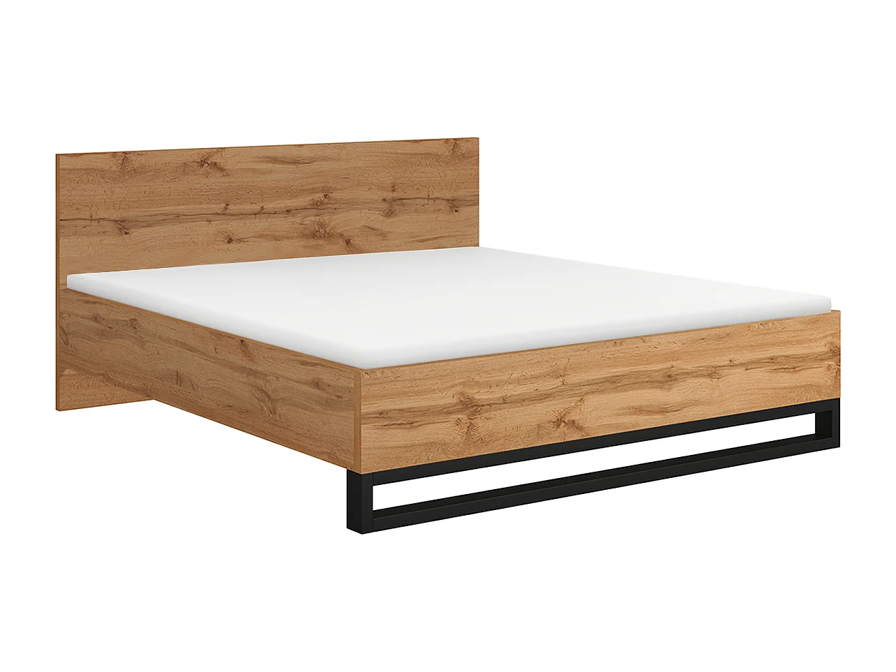 Eden Wood and Black Bed 180x200 including box spring