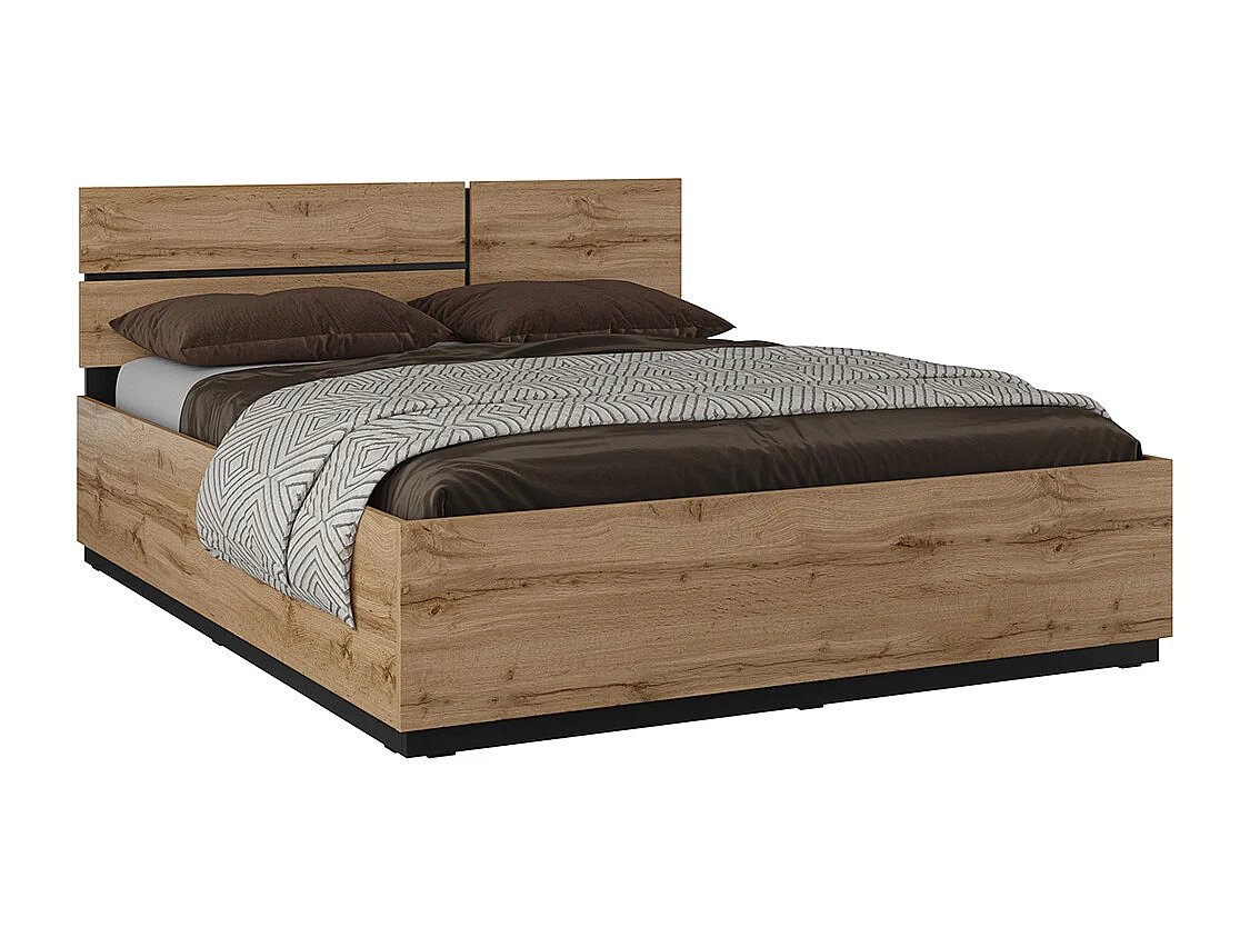 Lit 160x200 sommier inclus Lilia Bois