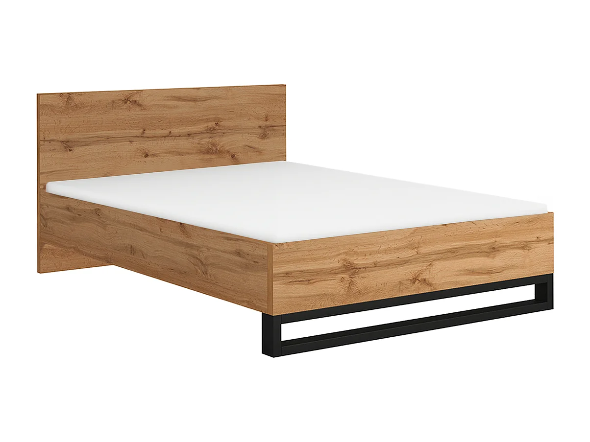 Cama Eden Madera y Negro 140x200 incluido somier