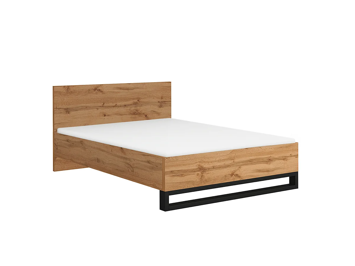 Eden Wood and Black Bed 140x200 including box spring