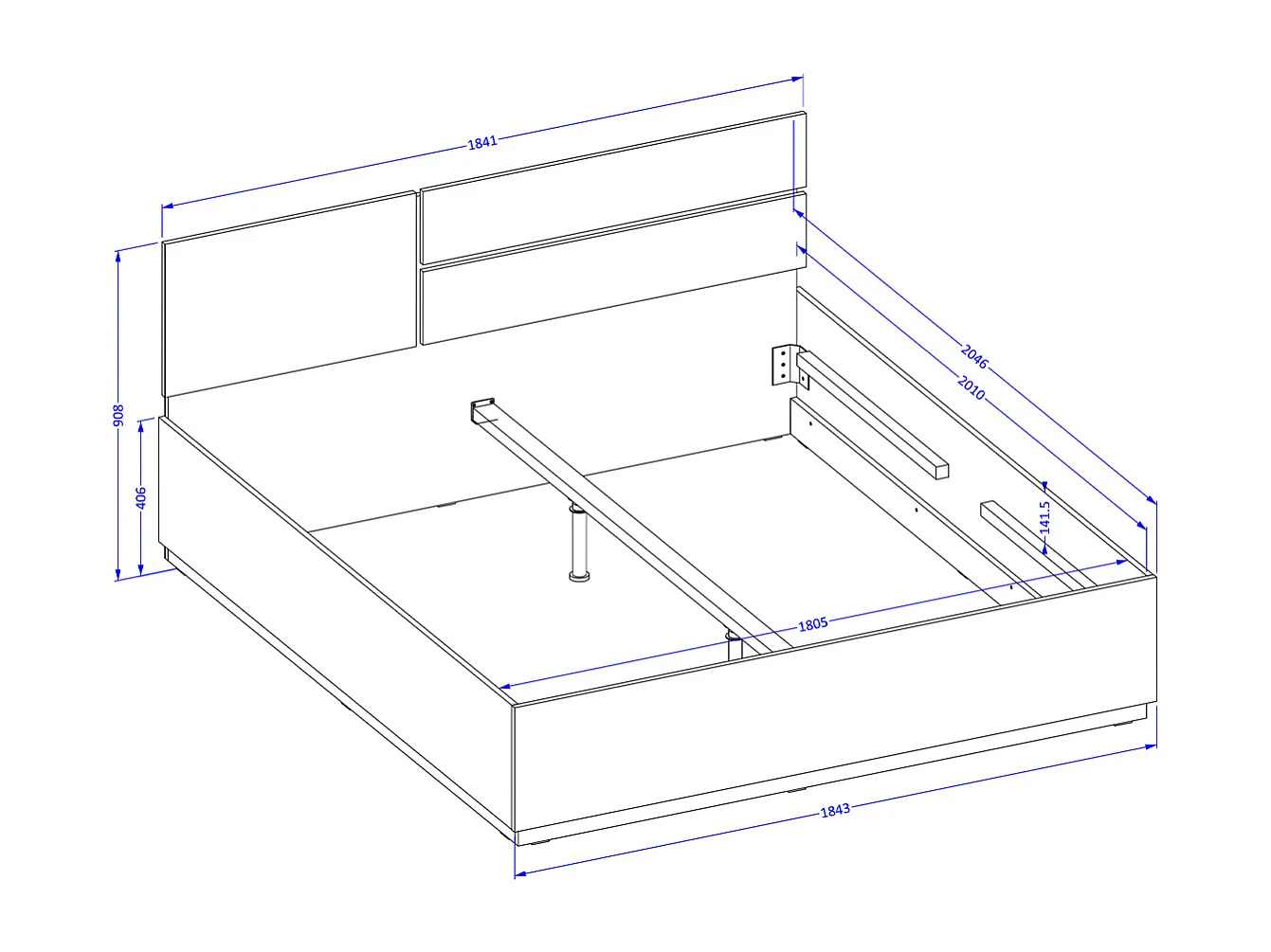 Lit 180x200 sommier inclus Lilia Taupe