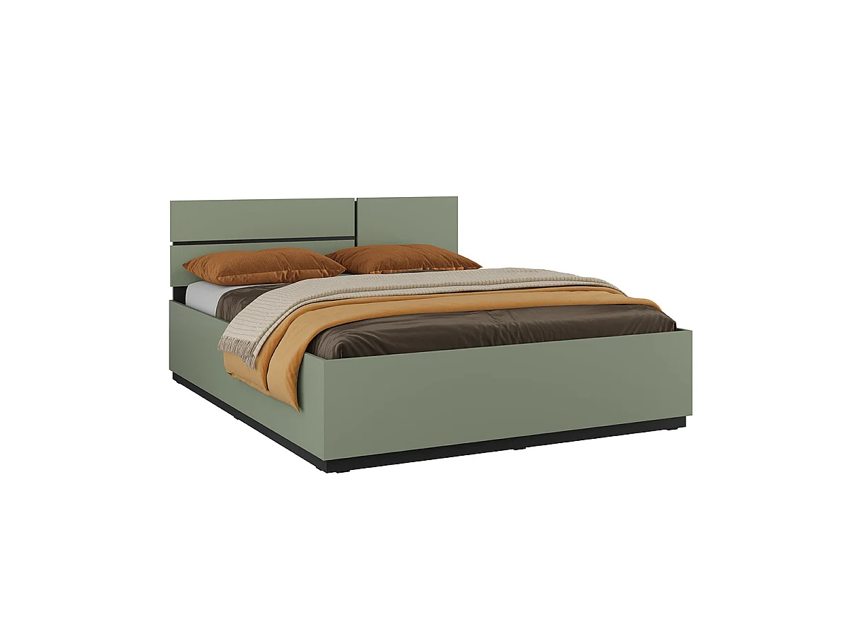 Seng 160x200 inklusive lamelbund Lilia Green