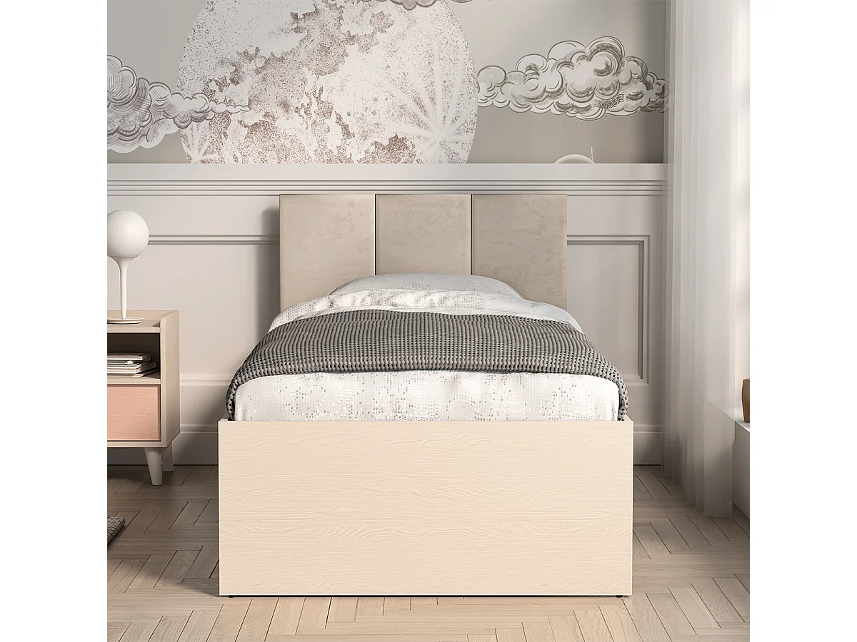 Bett 90x200 inkl. Bettkasten und Schublade Alycia Beige