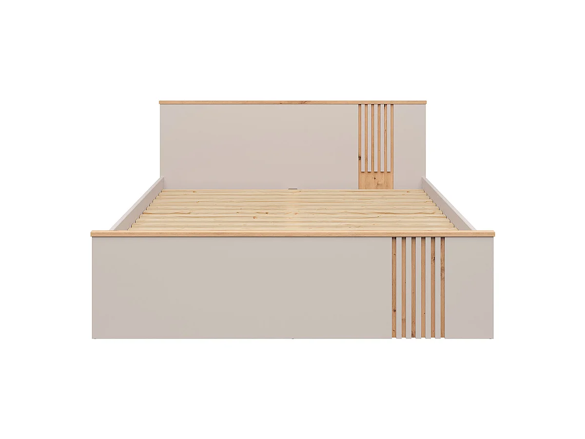 Ezra Cashmere og Wood 160x200 seng inklusive bund og skuffer