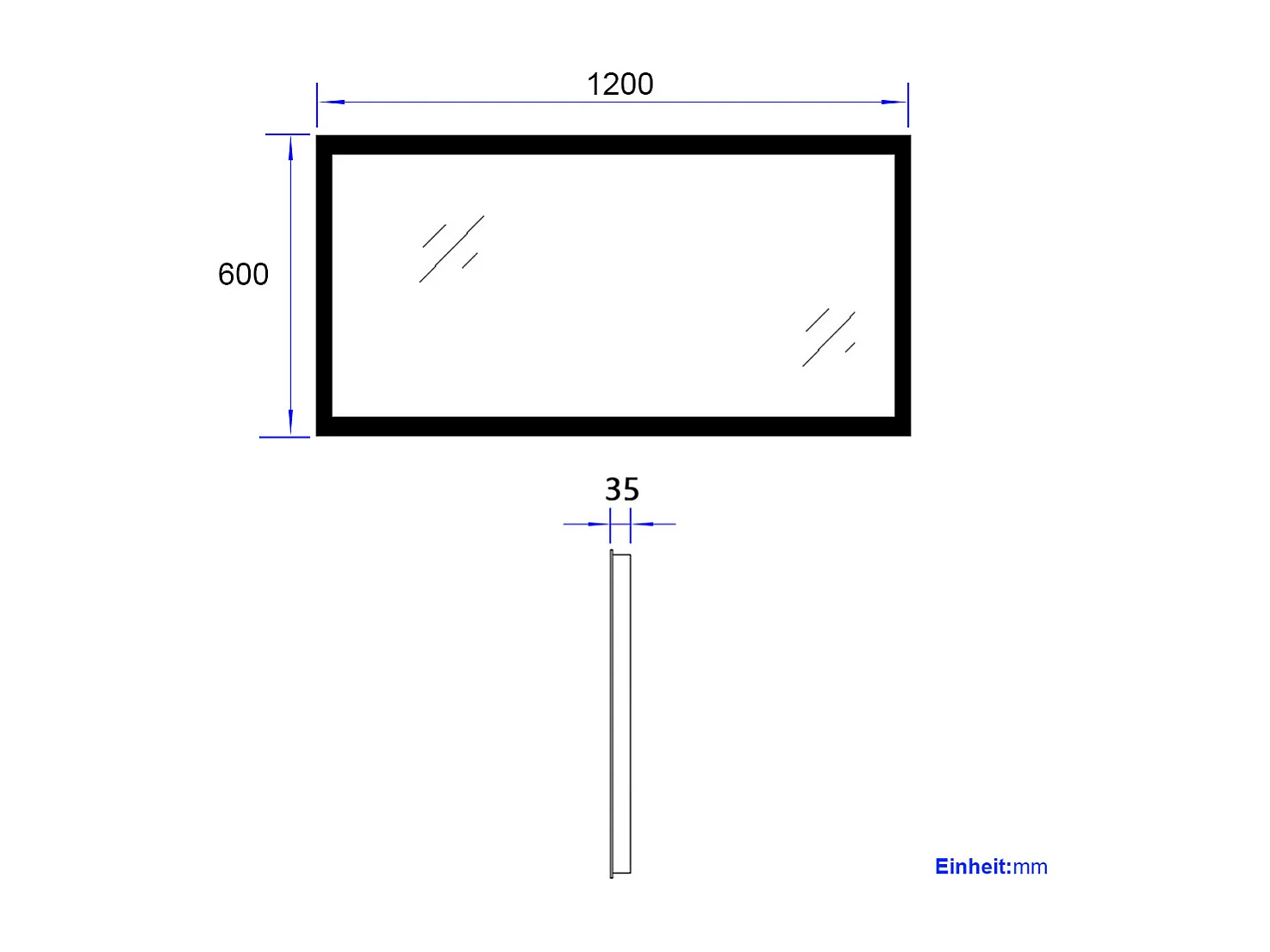 EMKE Badkamerspiegel LED 120x60cm anti-condens dubbele verlichting