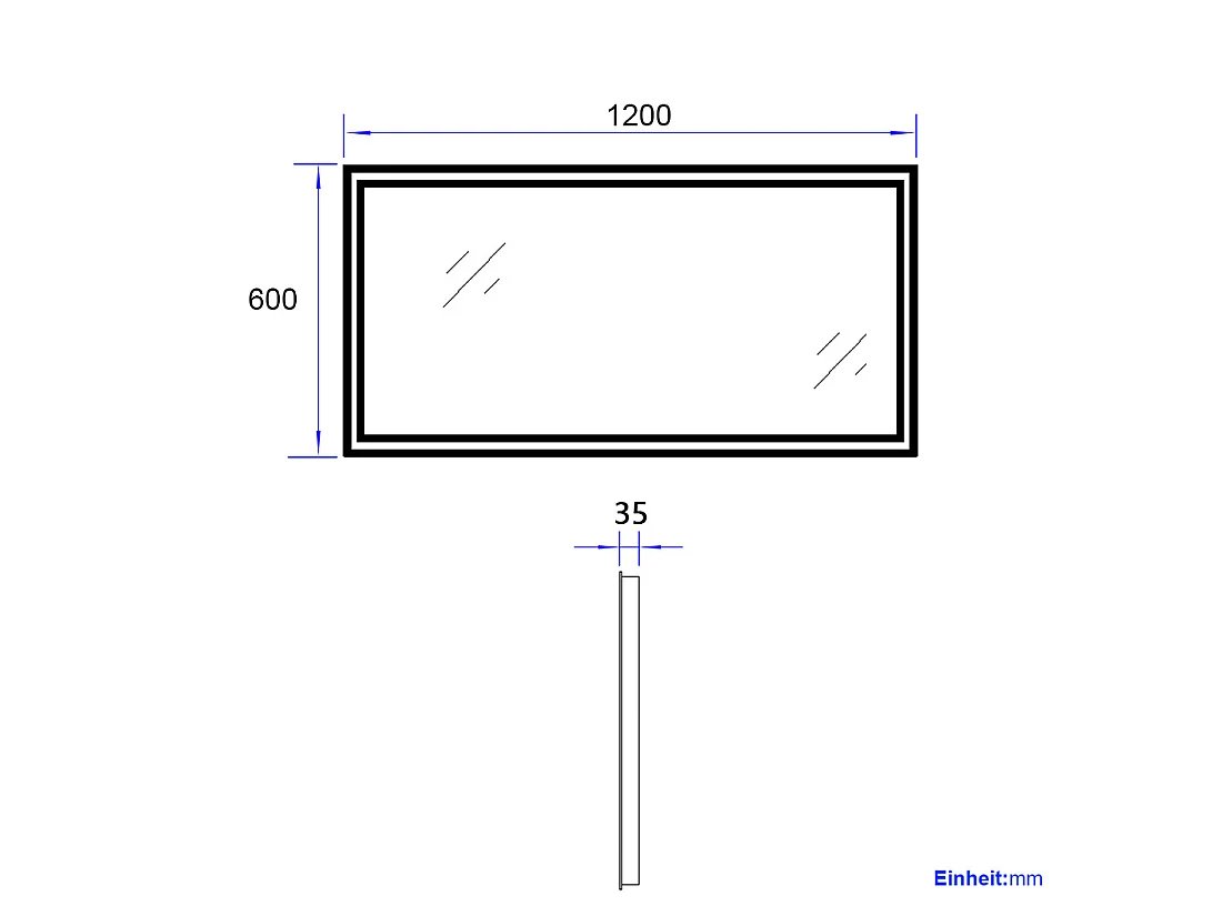 EMKE LED Badkamerspiegel 120 x 60 cm, Mechanische Schakelaar, Anti Condensfunctie, Voor- en Achtergrondverlichting, Warmwit/Koudwit