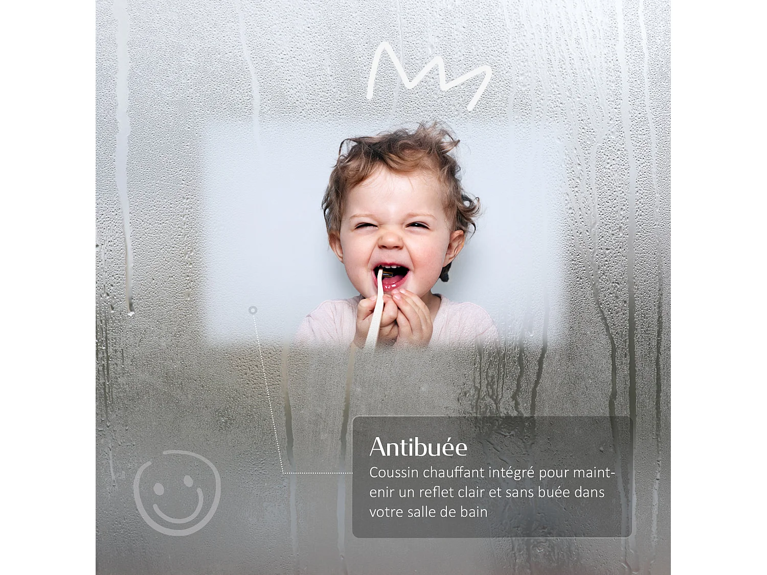 EMKE Badkamerspiegel LED 80x60cm touch anti-condens 3 kleuren