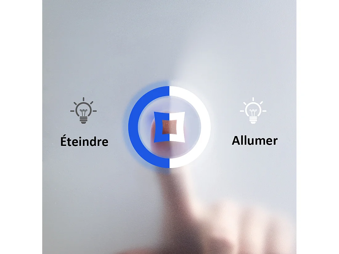 EMKE LED-badkamerspiegel 60 x 80 cm, Touch-schakelaar, Anti-condensfunctie, Dimbaar, 3 Kleurtemperaturen