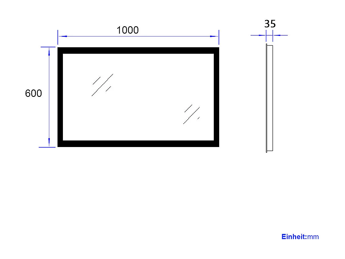 EMKE Badkamerspiegel LED 100x60cm anti-condens dubbele verlichting
