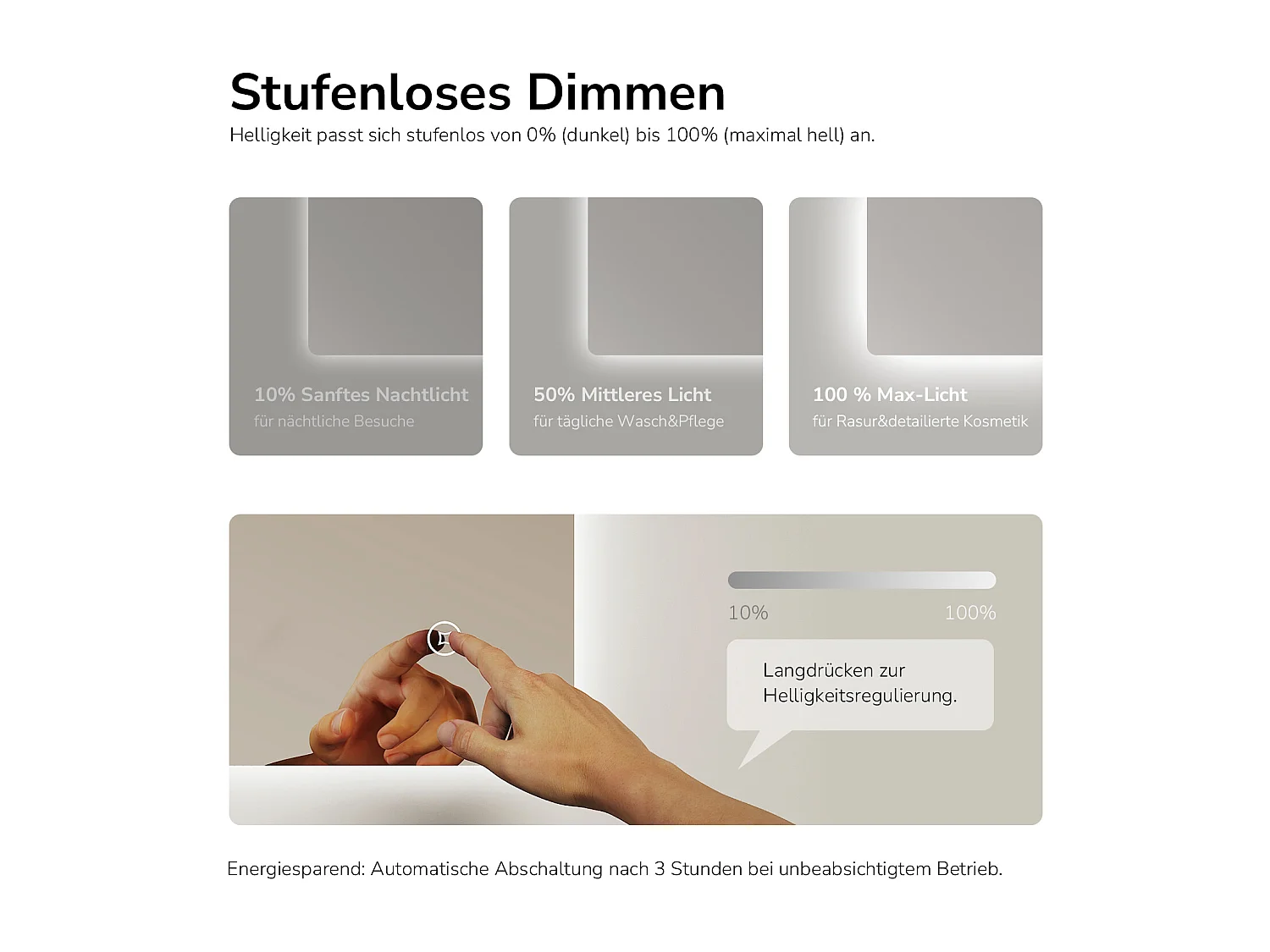 EMKE LED badkamerspiegel rechthoekig 80x60 cm touch