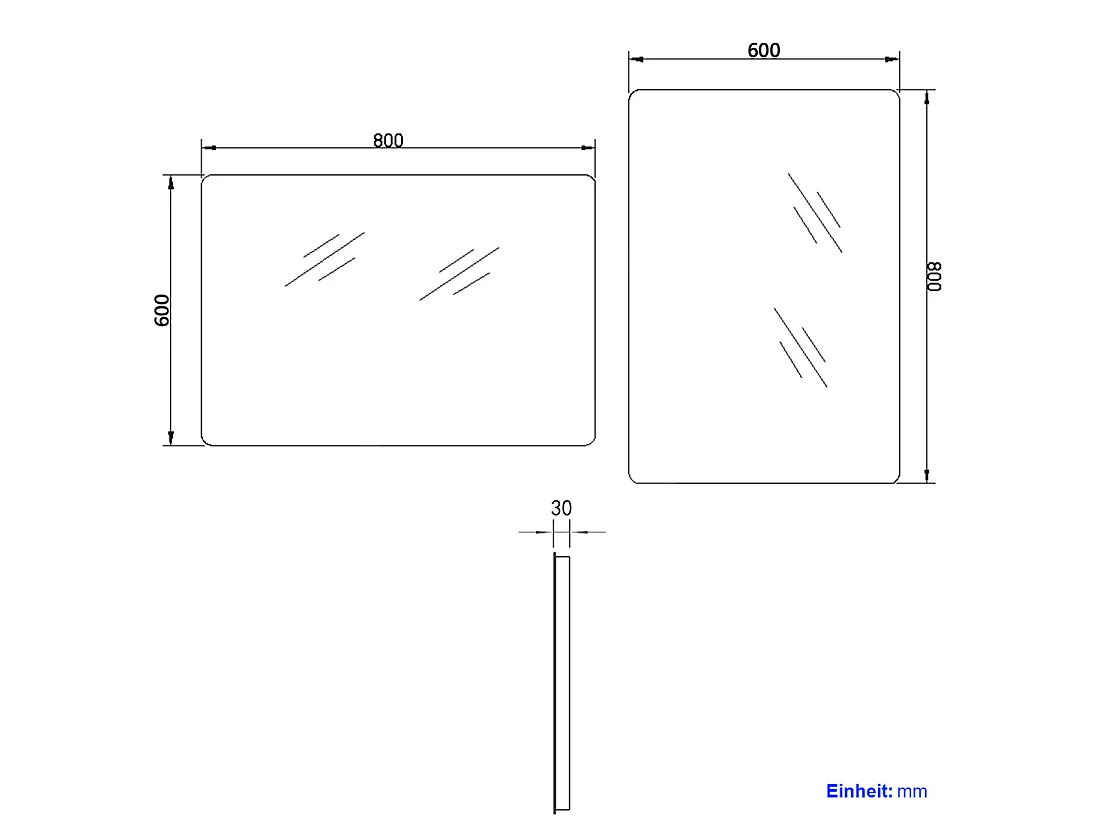 EMKE Miroir Salle de Bain LED 80x60cm, Commande par Interrupteur Mural, Suspension Horizontale/Verticale, Éclairage HD IP44