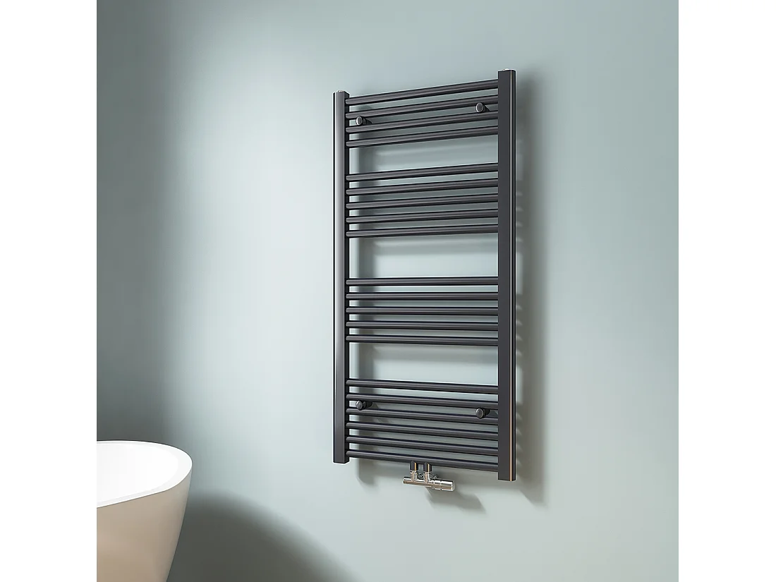 EMKE badheizkörper warmwasser anthrazit mittelanschluss handtuchheizkörper 100 x 50 cm 427w