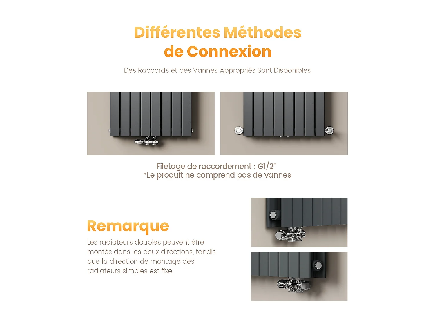 EMKE Warmwaterradiator van staal antraciet vlakke buis 160x46 cm 1490W dubbellaags