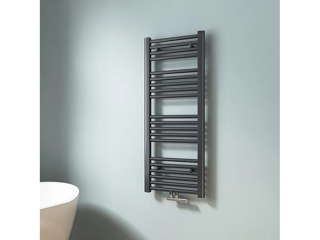 EMKE badheizkörper warmwasser anthrazit mittelanschluss handtuchheizkörper 100 x 40 cm 356w