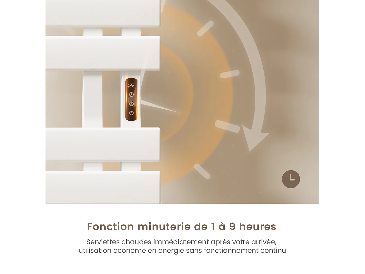 EMKE Elektrische handdoekradiator wit WiFi 100x50cm 320W platte buizen app-bediening smart home