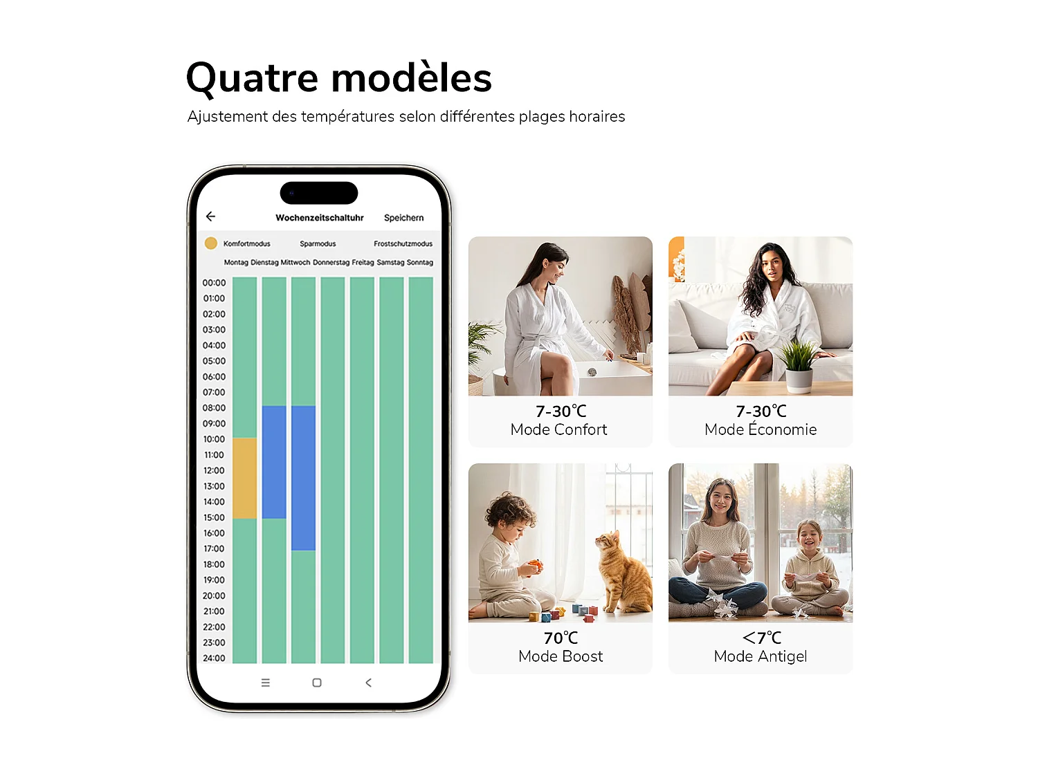 EMKE Elektrischer Handtuchheizkörper anthrazit WiFi 120x60cm 600W IP44 Thermostat Tuya App-Steuerung smart