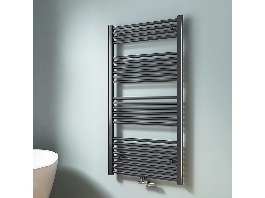 EMKE badheizkörper warmwasser anthrazit mittelanschluss handtuchheizkörper 120 x 60 cm 598w